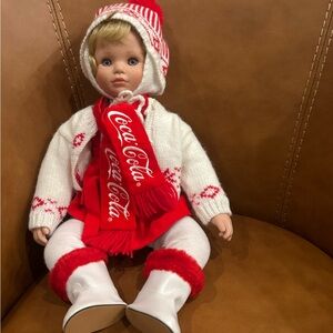 Coca Cola Doll with Red and White Winter Outfit